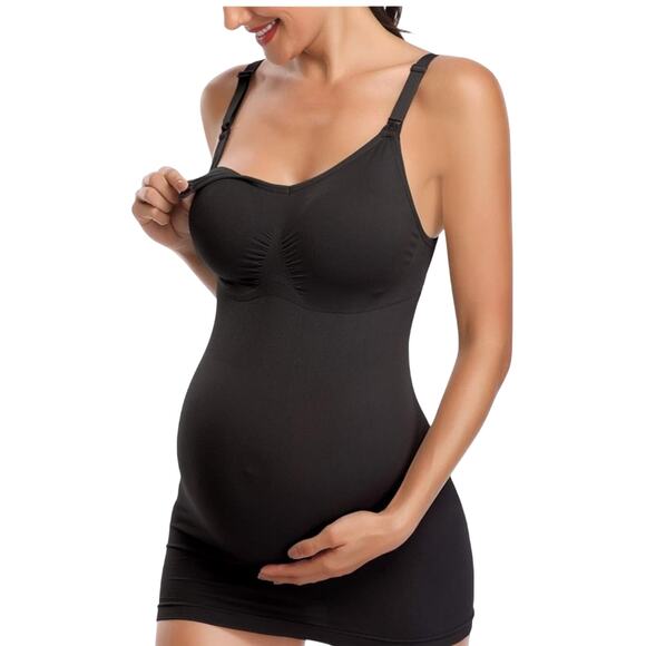 BRLIDO Black Camisole Nursing Bra Tank Top NWT Woman Maternity Size Large - Picture 1 of 8